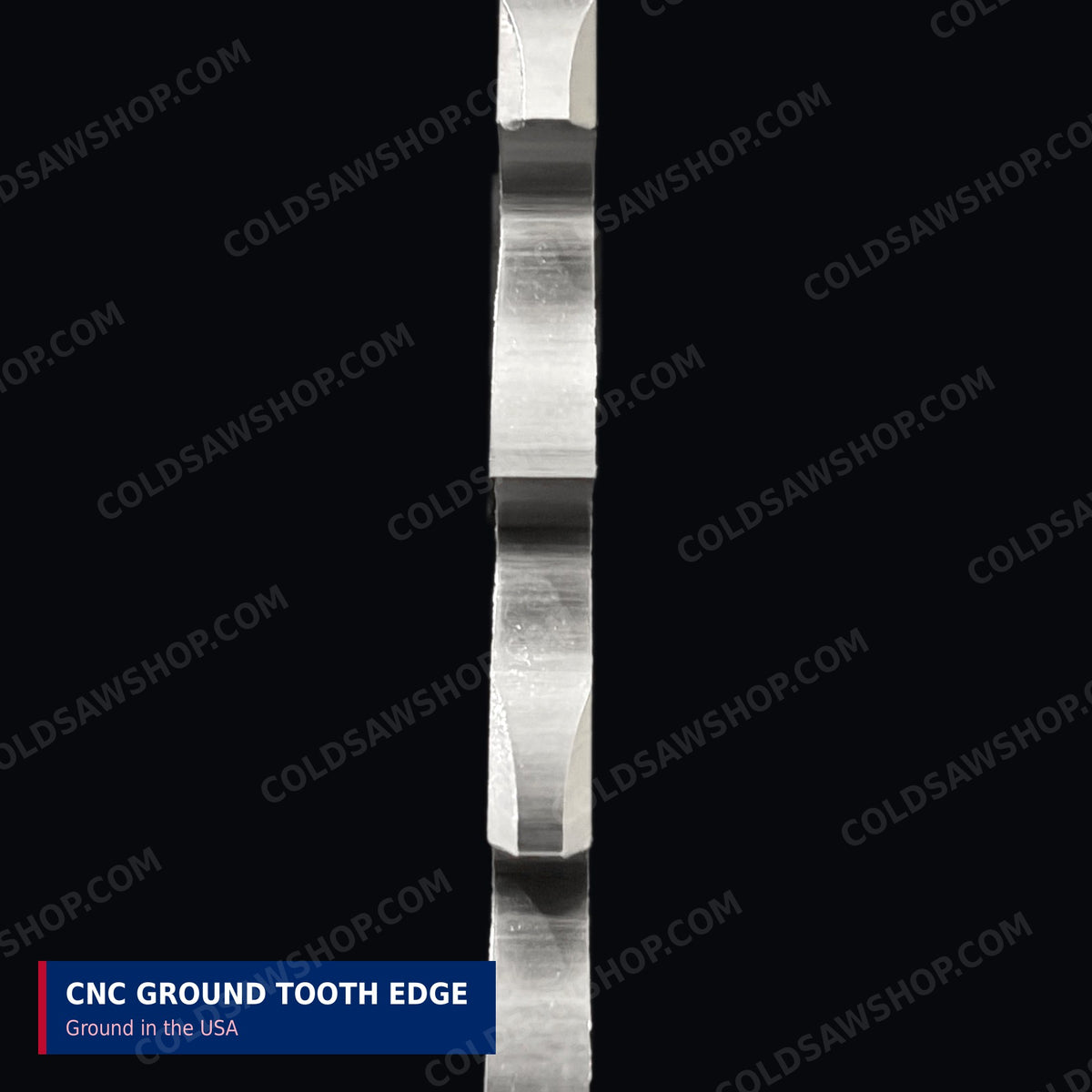 250 x 2.0 x 32 HSS M2 DMo5 TiN Coated Cold Saw Blade CNC ground tooth edge close-up